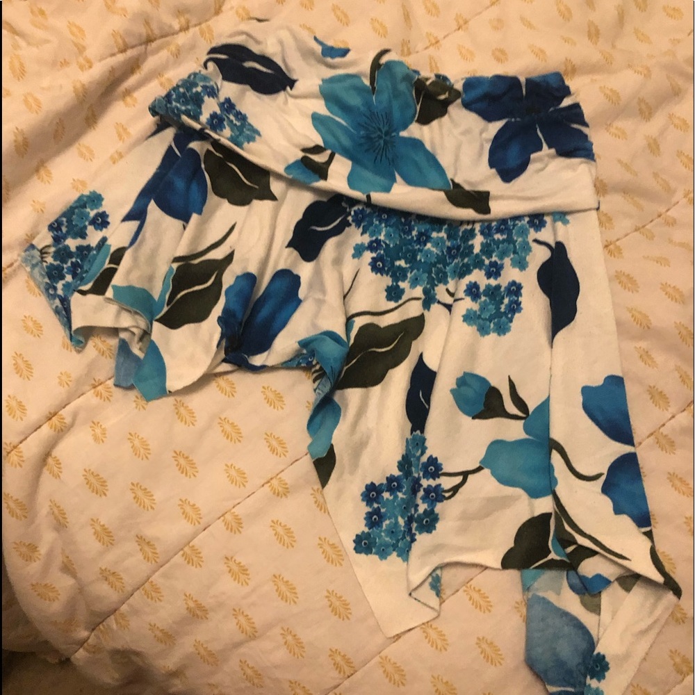 High-low stretch floral mini skirt size small